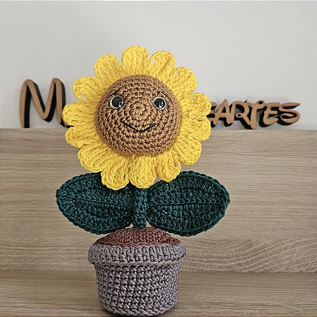 Vaso girassol amigurumi