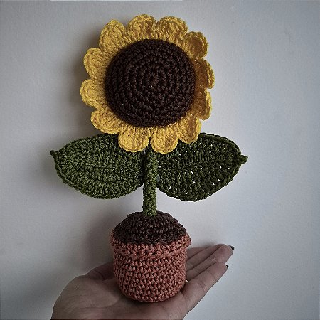 Vaso girassol amigurumi