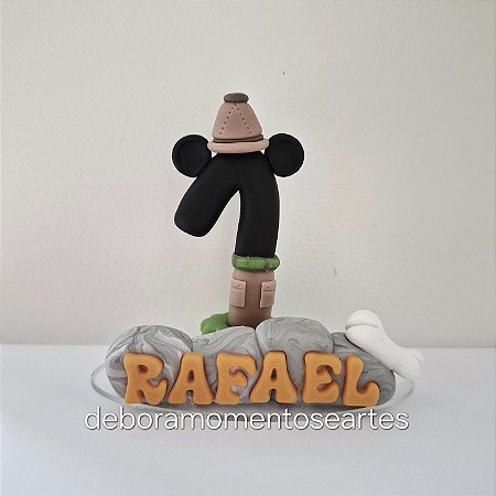Topo de bolo aniversario infantil mickey safari ou Capivara