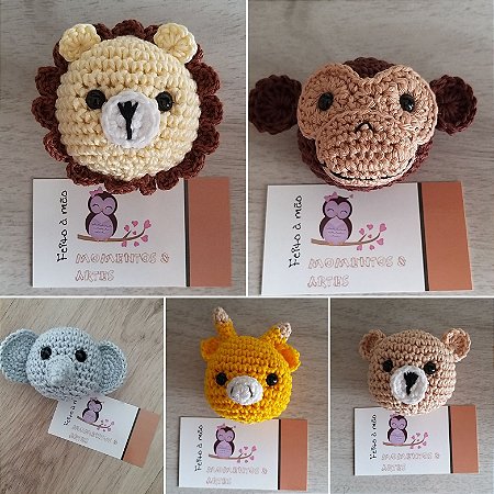 10 Lembrancinhas safari amigurumi chaveirinhos
