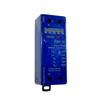Protetor de surto, DPS classe II/III, mini, 30 VDC, Imax 15 kA - In 5 kA - MTM