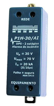 Protetor de surto DPS hibrido, 20 kA, rede de dados, 2 vias, 30 V - alarme inc, conexao borne, trilho DIN - MTM
