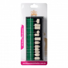 Kit Broca Fibra Branca Nail Queen 12 unidades