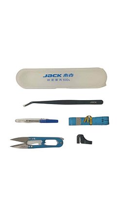 Kit Costura Jack, Pinça, Desmanchador, Cortador de Linha, Tesoura, Fita Métrica