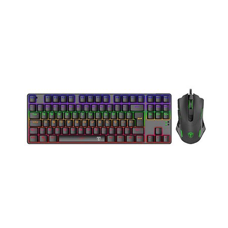 Kit Gamer T-Dagger Mouse e Teclado Mecânico Advance Force Preto T-TGS005