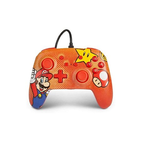 Controle PowerA com fio Mario Vintage - Switch