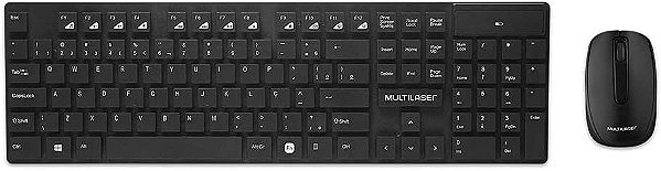 Kit Teclado e Mouse Sem fio Teclas Flutuantes Multilaser TC251