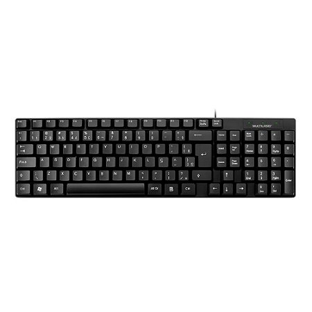 Teclado Básico Multilaser Slim Preto USB (TC193)