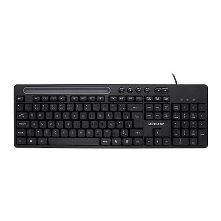 Teclado Multilaser USB Preto Apoio para Smartphone (TC262)