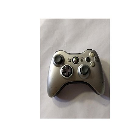 Controle Microsoft Prata Sem Fio - Xbox 360 - Usado