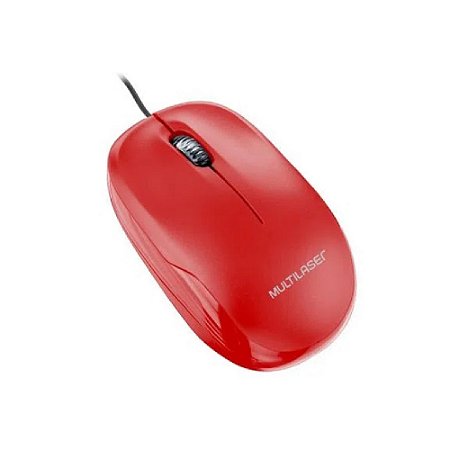 Mouse Multilaser Com Fio Vermelho (MO292)