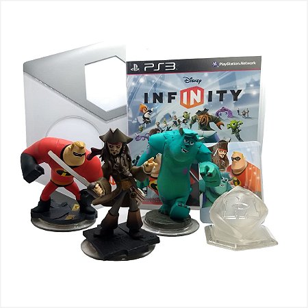 Kit Boneco Disney Infinity (3 Bonecos + Base + Jogo) - Usado - PS3