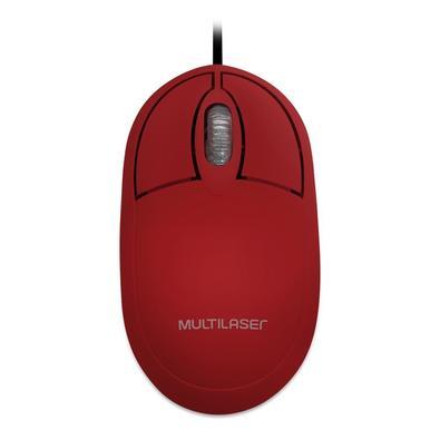 Mouse Multilaser Classic (com fio) Vermelho (MO303)