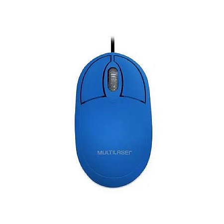 Mouse Multilaser Com Fio Azul (MO305)