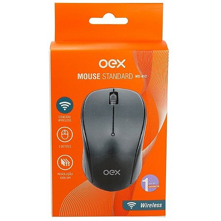 Mouse Standard Oex Preto Wireless (MS-412)