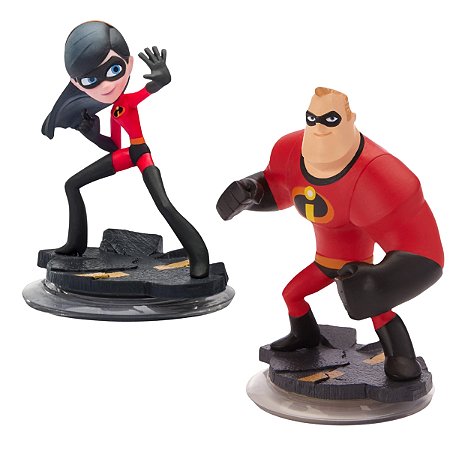 Kit Bonecos Disney infinity Sr. Incrível e Violet - Usado