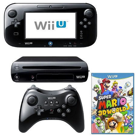 Console Nintendo Wii U Preto (Pro Controller + Jogo) - Usado