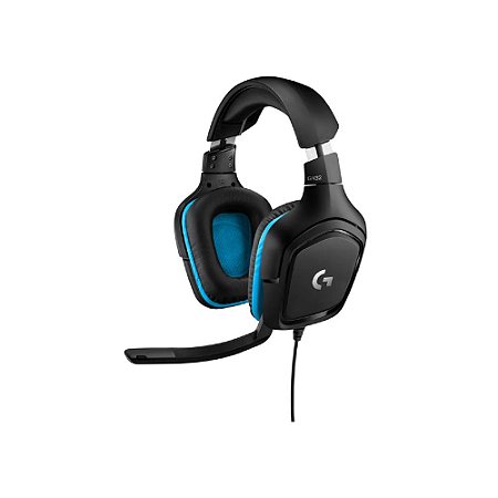 Headset Logitech Gamer G432 Preto/Azul