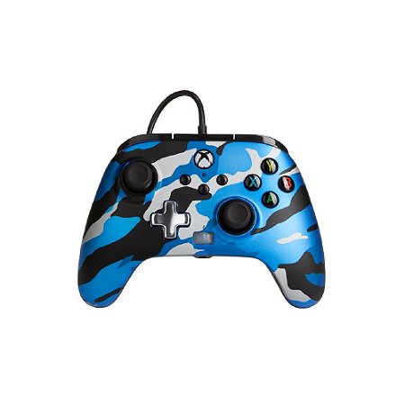 Controle PowerA Enhanced Wired Metallic Blue Camo - Xbox