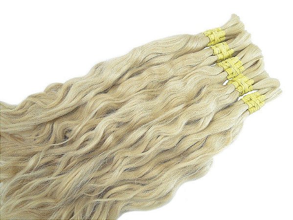 Cabelo Humano Ondulado 50CM Loiro Claro - 100g