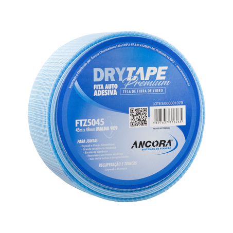 Fita Dry Wall Telada em Fibra de Vidro Azul - DryTape Premium