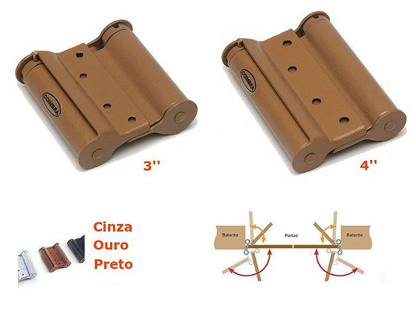 Dobradiças Bang Bang Coimbra - Para serem usados em portas tipo ''salo -  Anchieta Materiais Elétricos e Hidráulicos