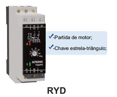 Rele de Partida de Motor Estrela Triângulo (RYD)