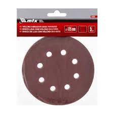 Lixa Redonda com Velcro 125mm - Kit 5 Peças