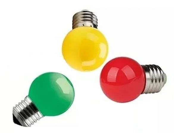 Lampada Bolinha Leitosa Colorida 15W x 220V