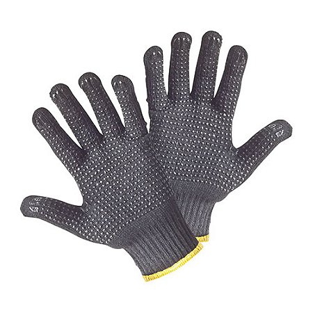 Luva Mao PPM18 Tricotada Algodão Pigmentada Preta