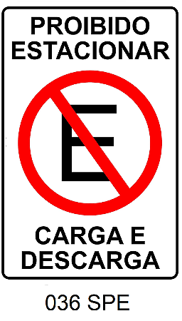 Etiqueta Proibido Estacionar Carga e Descarga