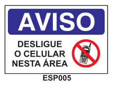 Etiqueta Aviso Desligue o Celular Nesta Area