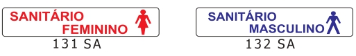 Etiqueta Masculino ou Feminino Sanitario Aluminio