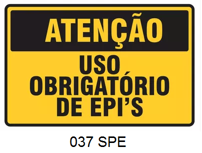 Etiqueta Atenção Uso Obrigatorio de Epi's