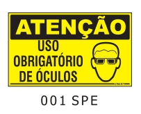 Etiqueta Atenção Uso Obrigatorio de Óculos