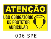 Etiqueta Atenção Uso Obrigatorio de Protetor Auricular