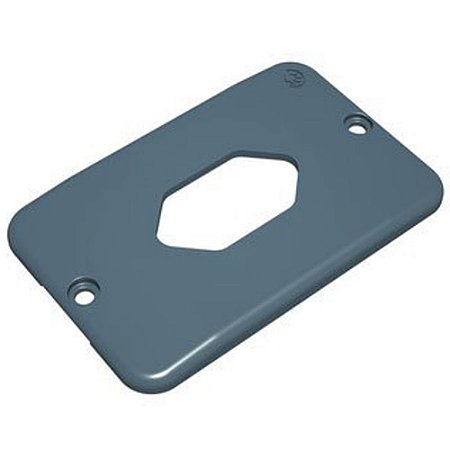 Placa 1 Tomada Losangular Vertical Cinza Top