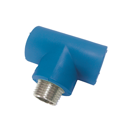 PPR Azul - Tee Liso x Rosca Macho Metal 25mm x 3/4''
