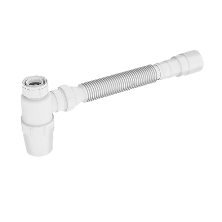 Sifão Tubo Extensivel c/Copo Horizontal Branco