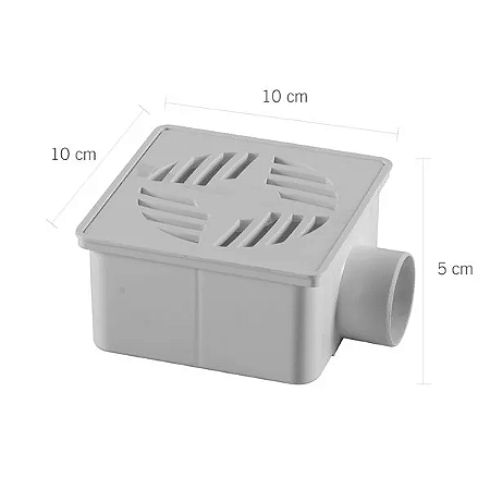Ralo Quadrado Seco 10 x 10 x 5cm Branco Astra