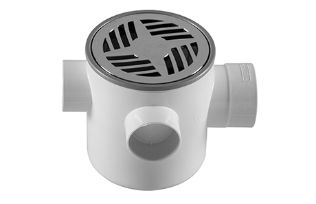 Caixa Sifonada DN 100x100x50 Redonda Grelha Cromada