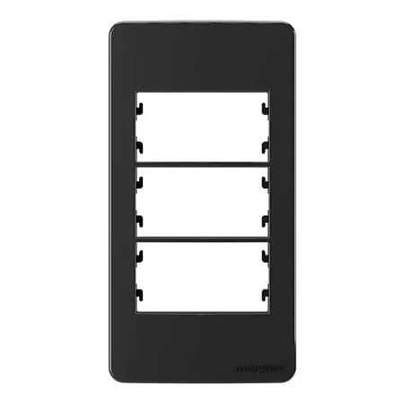Placa Condulete Modular Sleek - 3 Posto Ebony