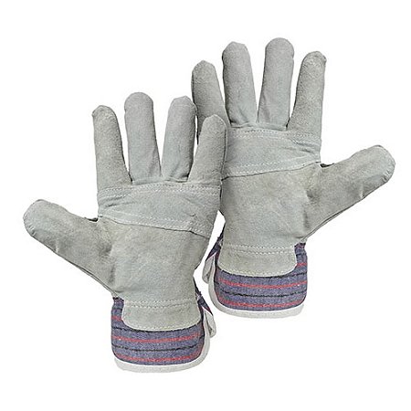 Luva Mao PPM06 Mista Palma em Raspa de Couro e Dorso em Lona