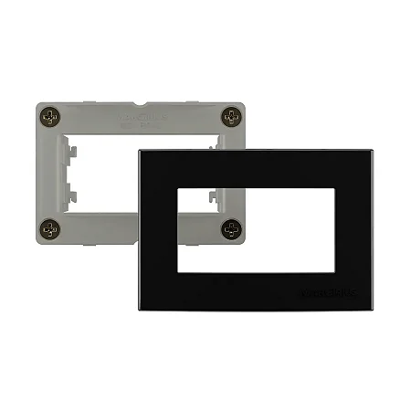 Sleek para Moveis - Placa 1 Posto Preto Ebony