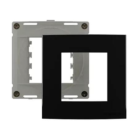 Sleek para Moveis - Placa 2 Posto Preto Ebony