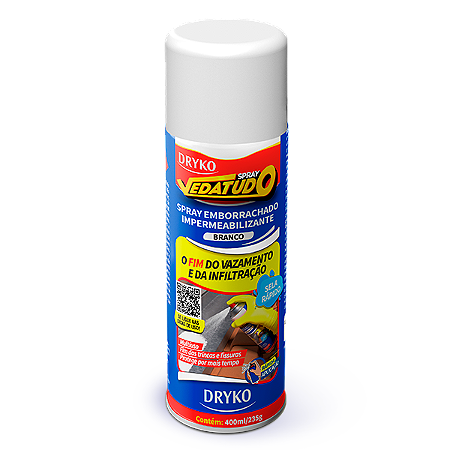 Spray Emborrachado Impermeabilizante Branco 400ml - VedaTudo