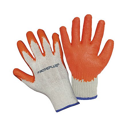 Luva Mao PPM05 Tricotada Algodão com Banho Latex Laranja