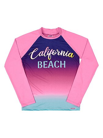 Camiseta Marlan Praia UV Proteção FPS Longa California Rosa