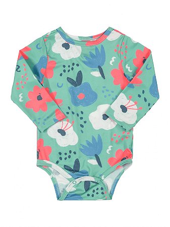 Body para Bebê Up Baby Longa FPS UV50 Floral Verde