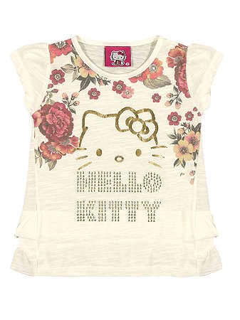 Blusa em Malha Flamê Gaze Hello Kitty